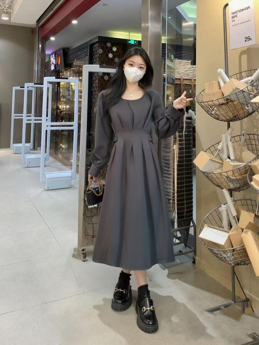双十二福利！【诗铭洛可】XCA438长款连衣裙系腰带秋冬显瘦 商品图1