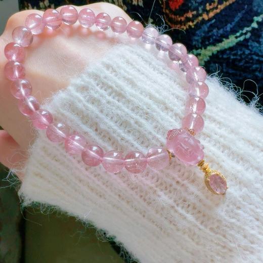 6.8mm单圈粉碧玺手串 商品图4