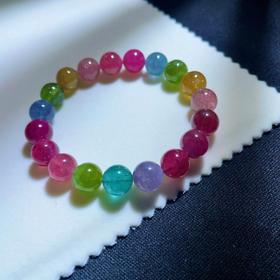9.8mm单圈彩虹碧玺手串