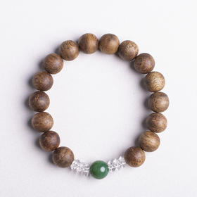 xy0389沉香+碧玉水晶手串