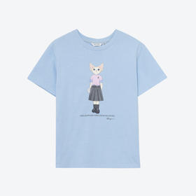 【商场同款】【萌宠系列】诗凡黎猫咪印花T恤2025夏新款宽松短袖上衣3G4600671