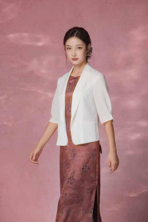 逸红颜明月优选#23姆米冰凉透孔罗提花红云纱连衣裙「情丝乐颜」橘霞佛赤衬得肌肤如玉~ 商品图12