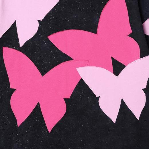 T4044夏季高级感新款男士潮牌撞色贴布蝴蝶设计短袖T恤满天星圆领上衣 商品图2