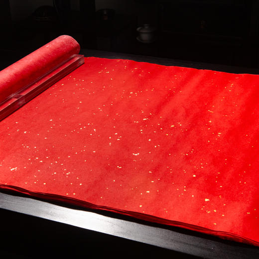 70-80年代杨柳青画店制“洒真金大红冷金笺”（一张） 商品图7