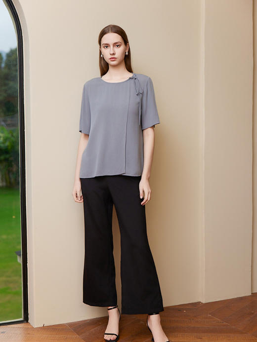 【桑蚕丝上衣】25年夏季新品女士100%桑蚕丝时尚多层真丝上衣 商品图3