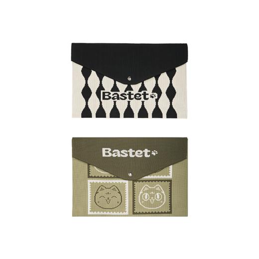 大英博物馆 巴斯特系列 萌猫提花 电脑包 黑白 绿色 商品图5