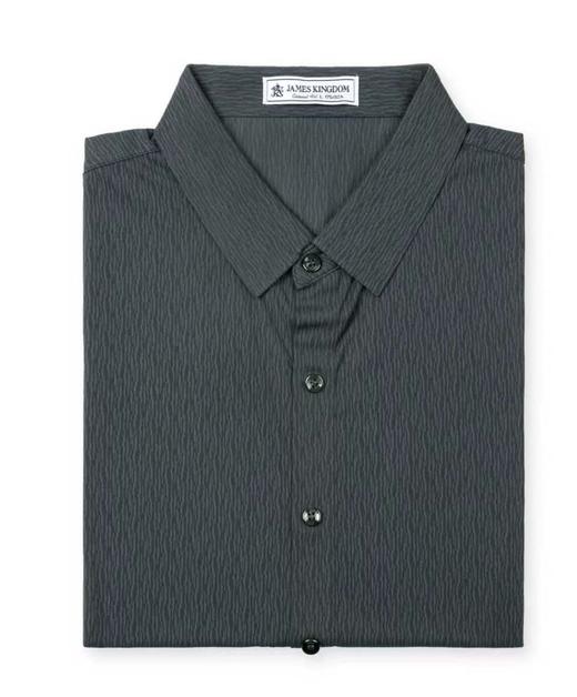 【商场新品同款特价】占姆士男士夏季新款短袖针织衬衫   咖色&灰蓝&军绿 商品图3