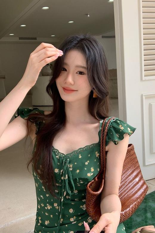 Stay2Weeks 度假风绿色碎花连衣裙 20838 商品图3