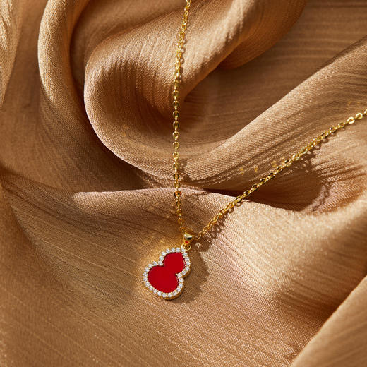 三彩2025新款【国风系列】葫芦吊坠项链轻奢锆石细链礼物小众福禄 商品图2