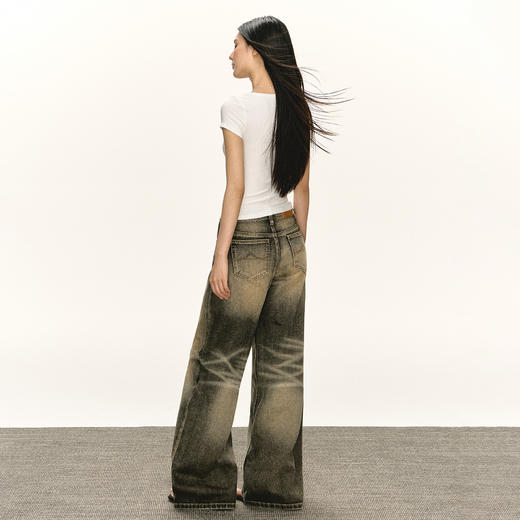 Ariseism 美式复古牛仔裤女夏季新款休闲长裤子 商品图3