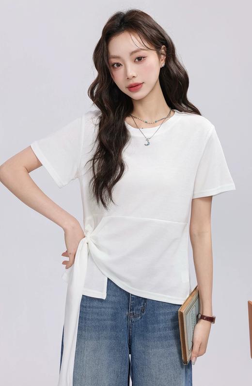 （不规则设计感上衣，超软乎的高品质莫代尔棉面料  59元入手不亏！） 短袖女t恤夏季2025新款设计感韩版高品质上衣 商品图4