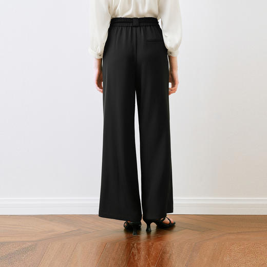 【商场同款】诗凡黎黑色直筒休闲裤2025夏百搭通勤长裤3G4150531 商品图4