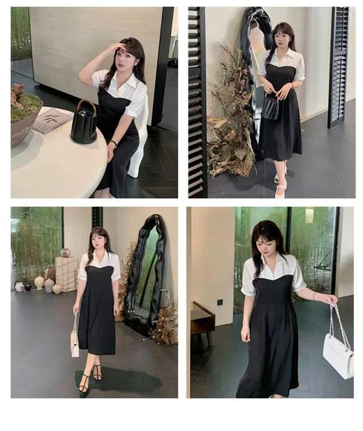 【诗铭洛可】XC2407连衣裙短袖缎面垂感珍珠钉珠顺滑连衣裙B13-1/B15-1 商品图5