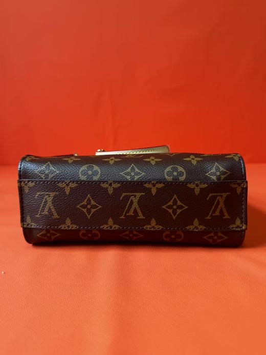 LOUIS VUITTON Sac Plat PM 经典老花 帆布涂层拼牛皮革饰边 手提单肩斜挎包 中号 女款 深棕色 商品图5