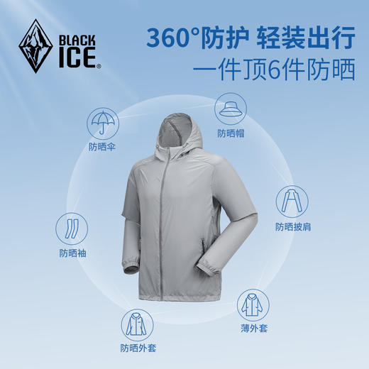 【159秒杀！】黑冰男士防晒衣夏季薄款户外防紫外线UPF50+透气皮肤衣钓鱼运动外套 商品图2