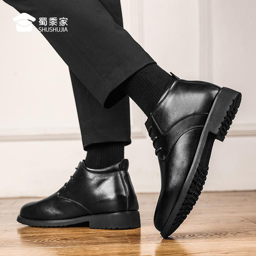 【实付满399送保温杯】【牛皮羊毛抗寒棉鞋】羊皮毛一体牛皮皮鞋正装通勤加绒保暖棉鞋XM402 商品图10