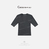 COCO ZONE 刘一一 【羊毛混纺】U领简约街头风短袖T恤 CD1A1012 商品缩略图1