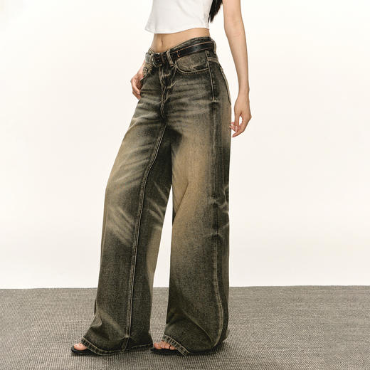 Ariseism 美式复古牛仔裤女夏季新款休闲长裤子 商品图2