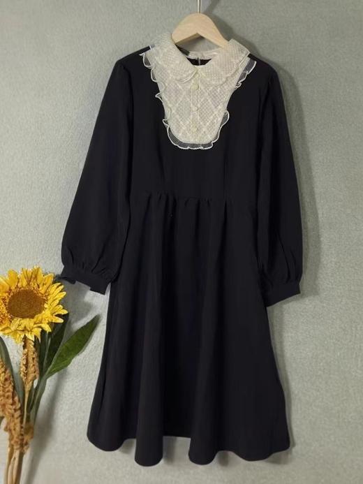 双十二福利！【诗铭洛可】XC7579连衣裙小香风蕾丝领长袖裙 商品图3