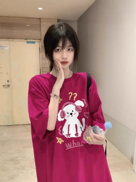 【爆款T恤❗美式复古卡通印花短袖】纯棉宽松显瘦，夏日穿搭神器，舒适又有设计感，宽松设计感卡通印花休闲上衣夏QQ 商品图1