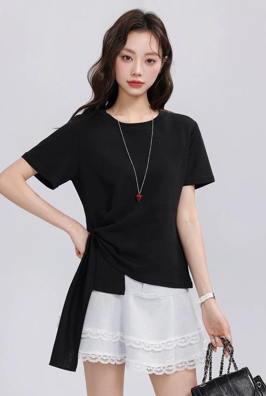 （不规则设计感上衣，超软乎的高品质莫代尔棉面料  59元入手不亏！） 短袖女t恤夏季2025新款设计感韩版高品质上衣 商品图5