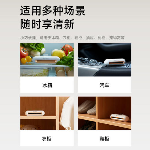 【EraClean世净 冰箱除味消毒器】有效减少冰箱混杂异味 清新冰箱环境 抑制果蔬表层乙烯等催熟剂 延长食物鲜活度 商品图2