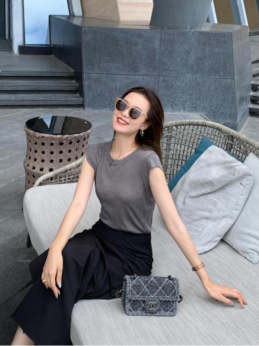 【MOMOTIABIN纯色小飞袖T恤YYTMA81】美yang原版面料！⁮针织T恤最贵的面料！⁤！⁢6A级兰精天丝莱赛尔配比！！刷新了对真丝和针织的双重认知！⁣ 商品图3