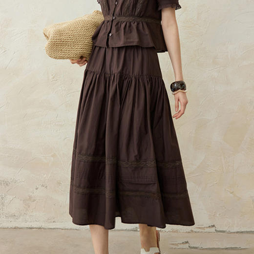 裁缝学苑AH24法式V领短袖衬衫纸样松紧腰半裙套装女装板图纸 商品图4