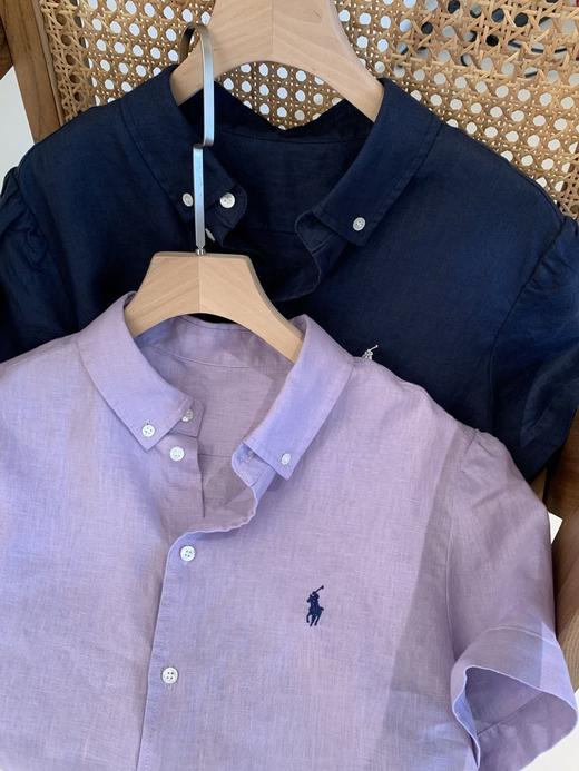 【高品质私服】【RL藏青亚麻短袖衬衫】天然亚麻经纬，松弛慵懒自在，藏青亚麻的随性中和了职场的紧绷G14XX-CC【无标出货 介意慎拍】 商品图13