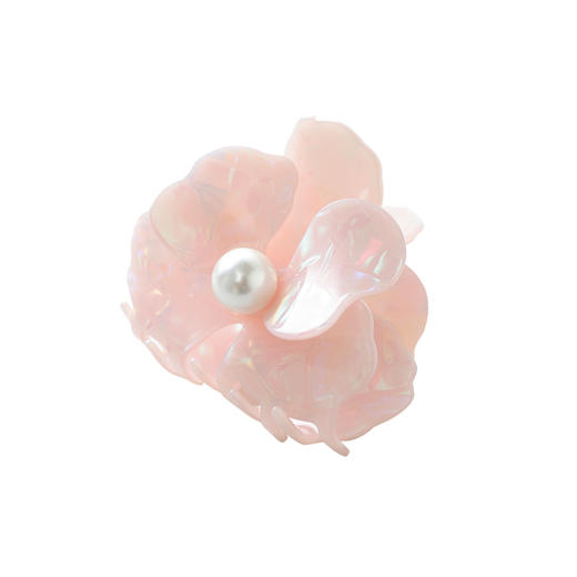 三彩2025新款温柔系樱粉带抓发夹花瓣仿珍珠甜美气质头饰女 商品图1