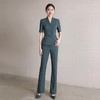 IWY/高智精英套裙_高级感灰绿色西装套装V领显瘦职业套裙女25CPS578 商品缩略图0