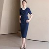 IWY/高端藏青色撞色拼接设计感西装套装通勤商务主持人正装女25CS792 商品缩略图0