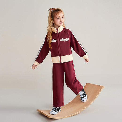 笛莎Deesha 童装女童套装2025秋新款女童字母棒球服外套套装 商品图2