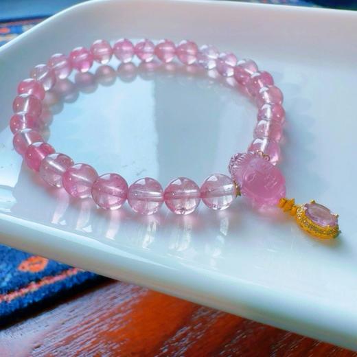 6.8mm单圈粉碧玺手串 商品图7