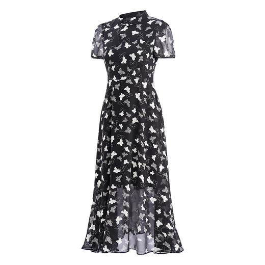 「自」全新升级【铂金会员211/天猫279/差价68】(13837)洛诗琳旗袍改良连衣裙2025夏季新款复古中国风雪纺印花裙 商品图1