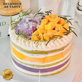 56.芋泥芒果椰香口味动物奶油蛋糕