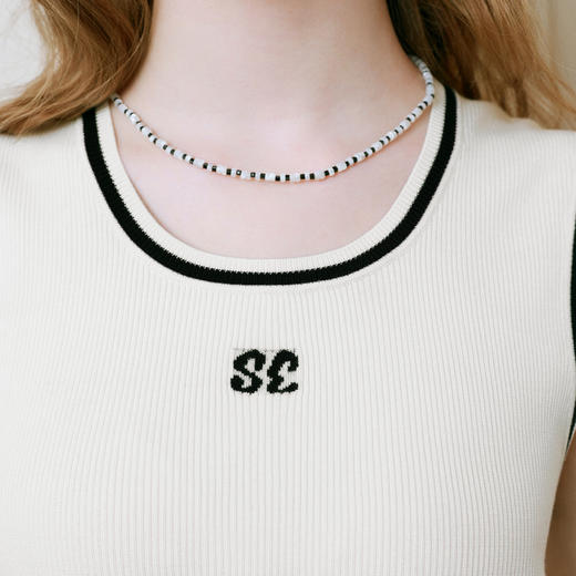 【商场同款】诗凡黎撞色边针织背心2025夏新款无袖上衣3G4230792 商品图3