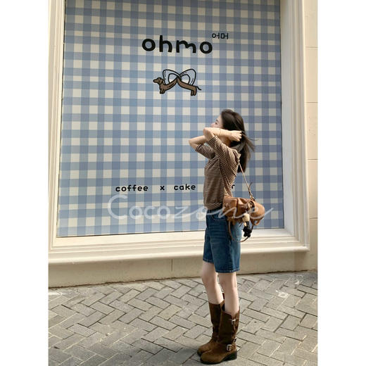 COCO ZONE 刘一一【100棉】轮廓经典条纹T恤CD2A1419 商品图1