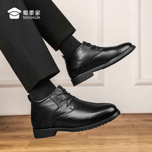 【实付满399送保温杯】【牛皮羊毛抗寒棉鞋】羊皮毛一体牛皮皮鞋正装通勤加绒保暖棉鞋XM402 商品图6