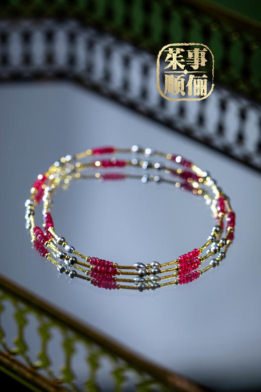 【茱事顺俪】18k金红宝石珍珠项链 商品图2