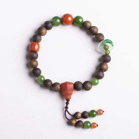 xy0405沉香+南红碧玉转运手串