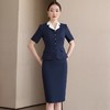 IWY/高端藏青色撞色拼接设计感西装套装通勤商务主持人正装女25CS792 商品缩略图3