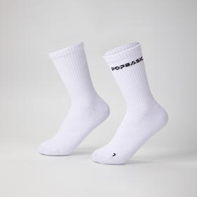 POPBASIC舒适速干中筒训练袜1双夏季透气缓震针织运动袜
