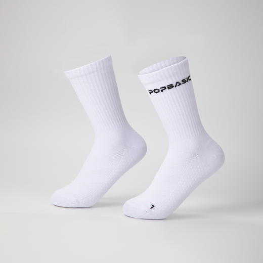 POPBASIC舒适速干中筒训练袜1双夏季透气缓震针织运动袜 商品图0