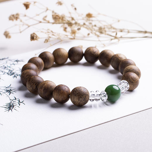 xy0389沉香+碧玉水晶手串 商品图9