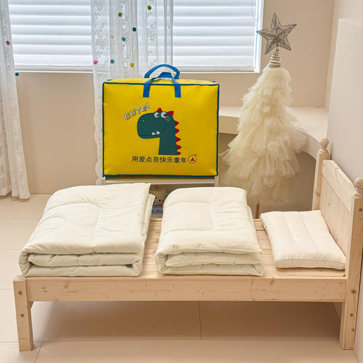 自然醒A类幼儿园全棉双层纱套件三件套六件套纯棉儿童被褥宝宝午睡床品JY 商品图14