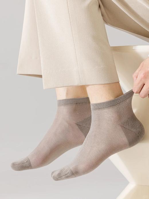 男朋友说第一次穿这么透气的袜子👍薄款纯棉网眼防臭吸汗短袜运动袜 商品图2