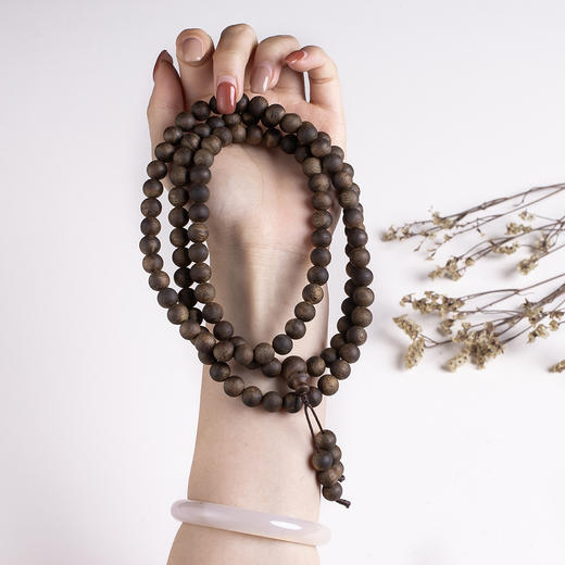 xy0421，9mm沉香108佛珠多圈手链项链 商品图9