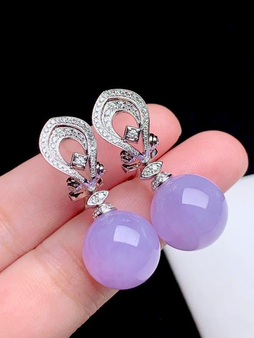 14mm圆珠翡翠耳坠 商品图3