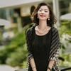 西子/【黑白韵律】重磅桑蚕丝渐变波点百搭时尚黑白方丝巾/SJRGH005 商品缩略图4